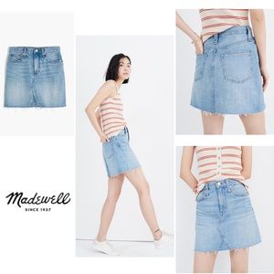 Madewell Rigid Denim A-Line Mini Skirt Lovell Wash
